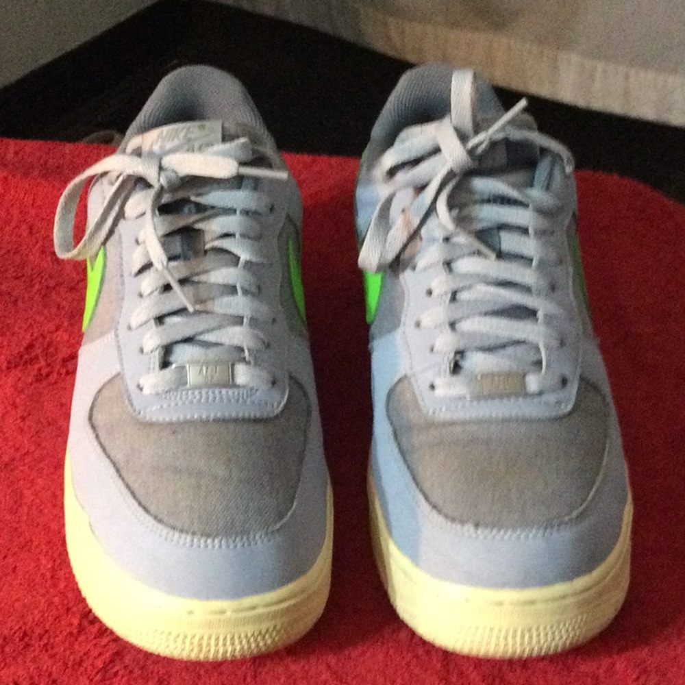 Men's Stylish Sneakers - Light Blue and Green